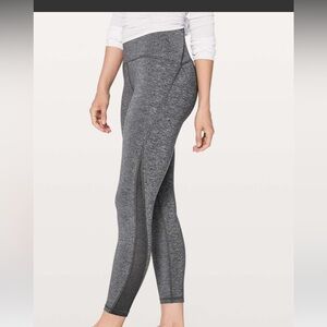 ❤️ LULULEMON Train Times 7/8 Pant *25” Heathered Black Luxtreme Mesh SZ4